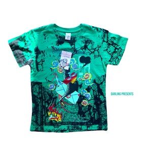 ED HARDY BY CHRISTIAN AUDIGIER TEE SHIRT KIDS COLOR GREEN SIZE S